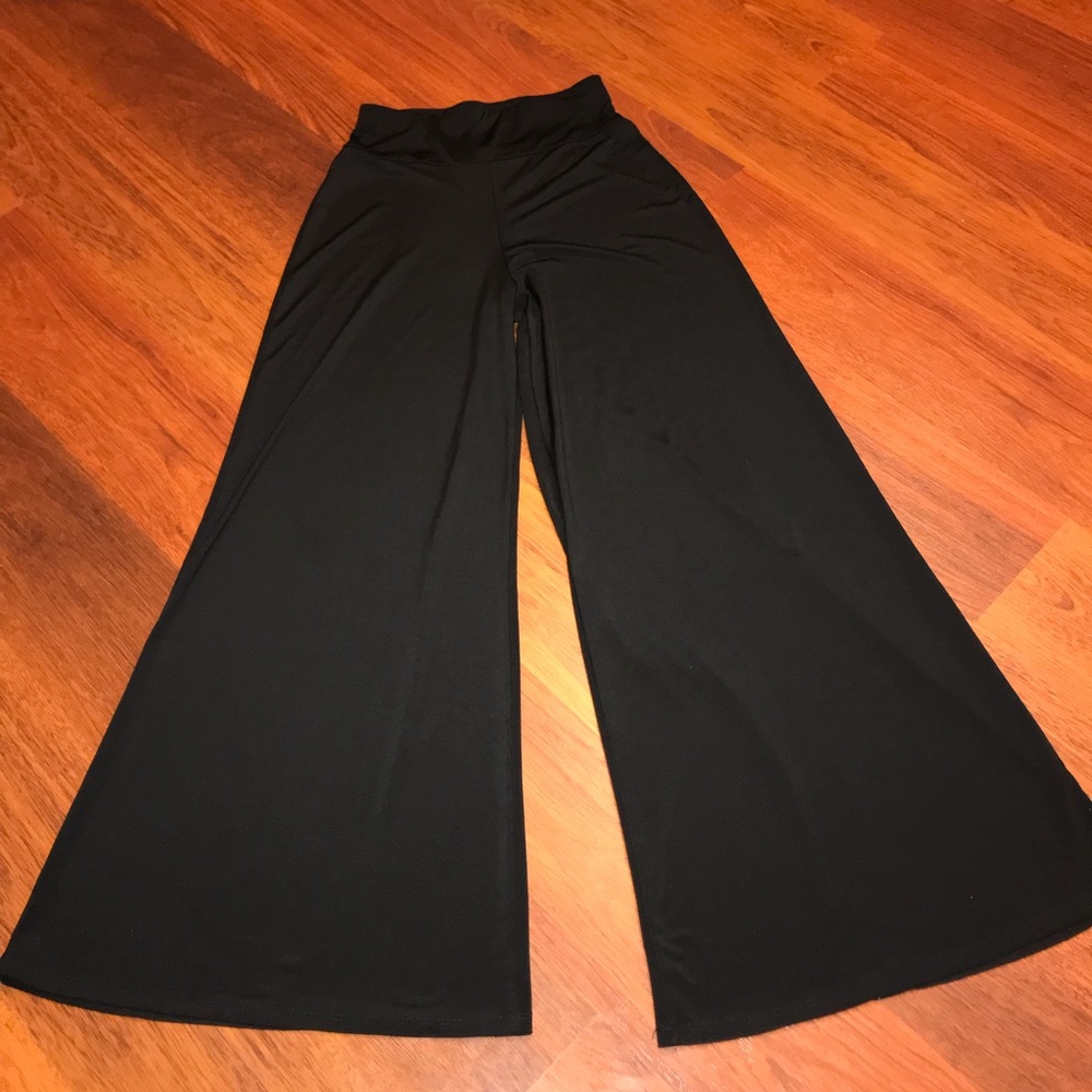 Black gaucho wide leg pants